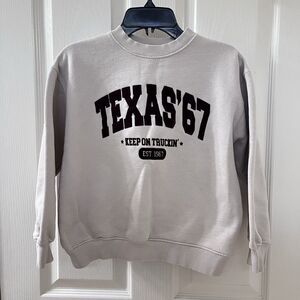 Zara Girls Texas'67 Keep Truckin' Sweatshirt Tan Size 9-10 years